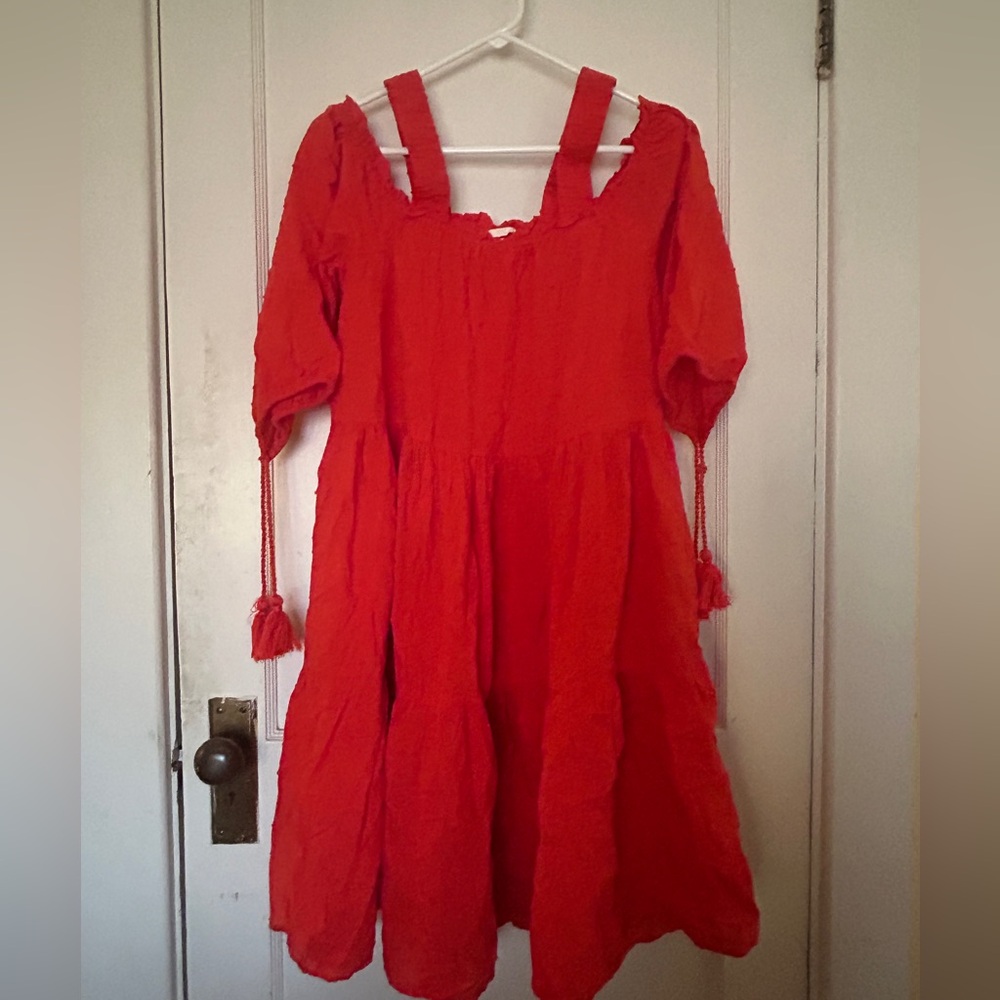 H&M off shoulder puff sleeves tiered dress